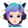 蓝色故障流帽子(女)