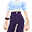 春日野餐蓝色衣服(女)