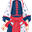 蓝色春季旗袍衣服(男)