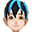 蓝色红宝石浴衣帽子(男)