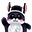黑色白条熊